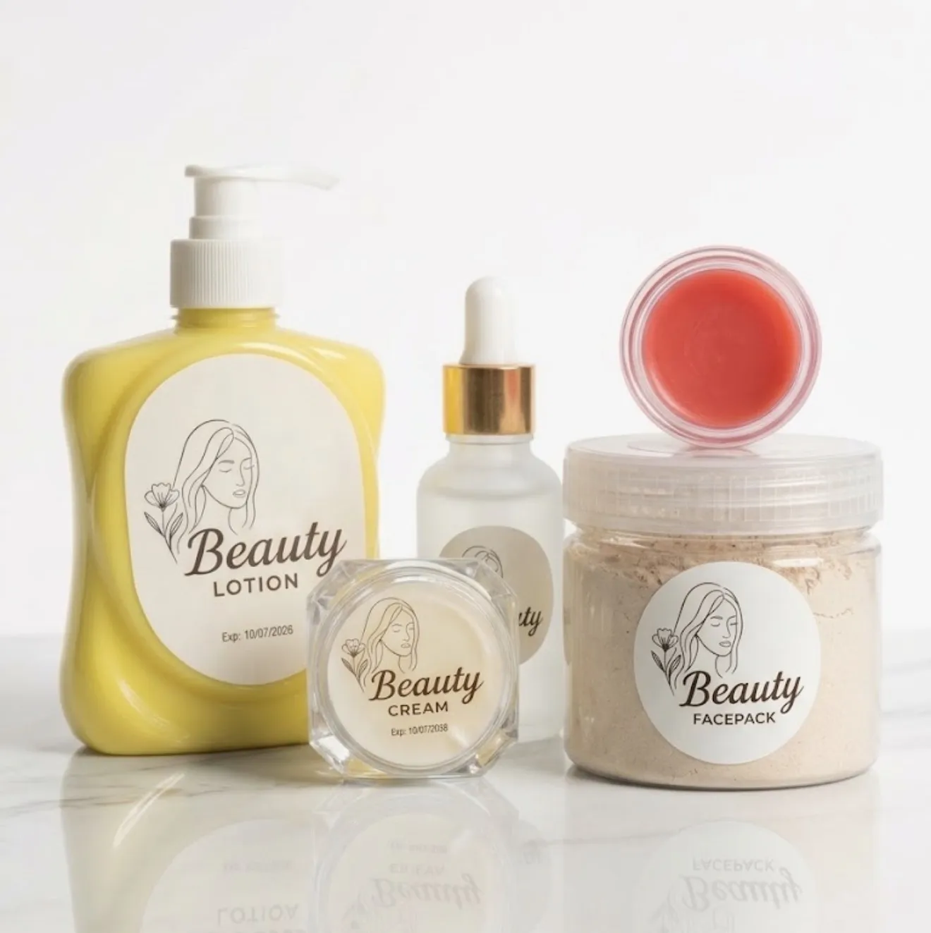 Whitening Body Lotion + Night Cream + Face Pack + Lip Balm + Serum Combo
