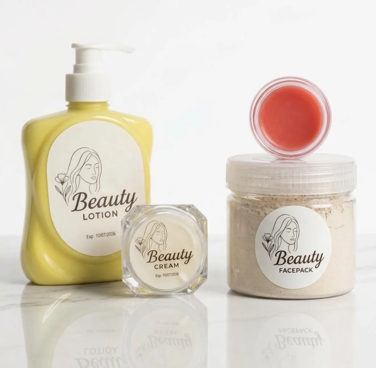 Whitening Body Lotion + Night Cream + Face Pack + Lip Balm Combo